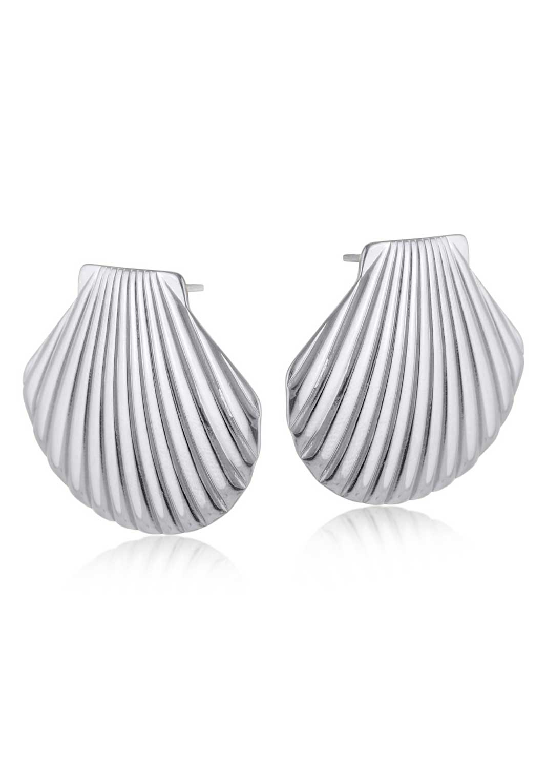 Chloe Shell Earrings in Silver