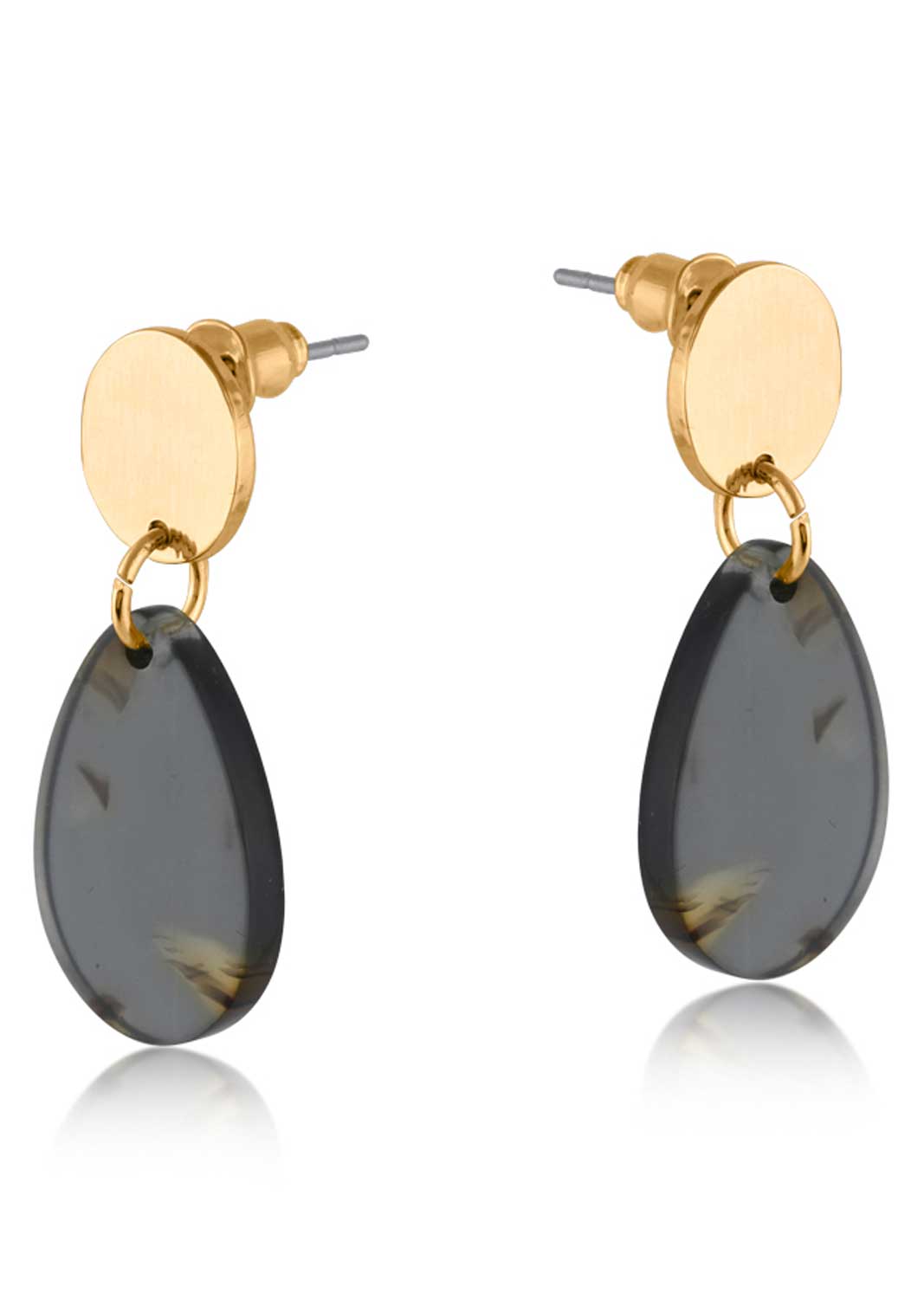 Isola Drop Resin Earrings in Grey