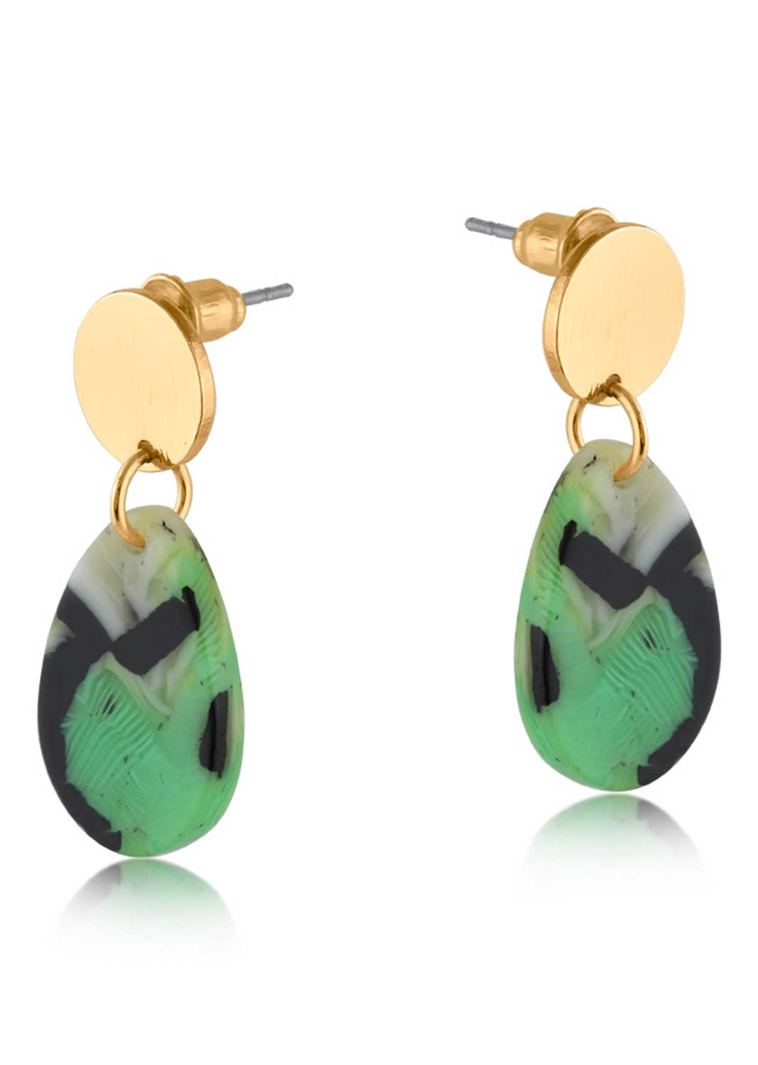 Isola Drop Resin Earrings in Green