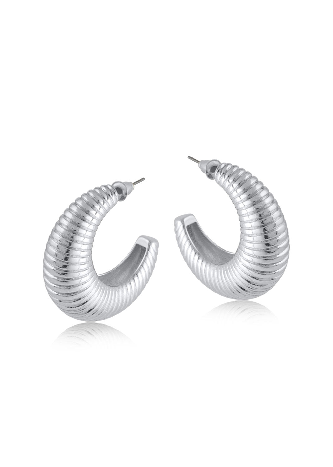 Daria Ripple Effect Hoops in Silver