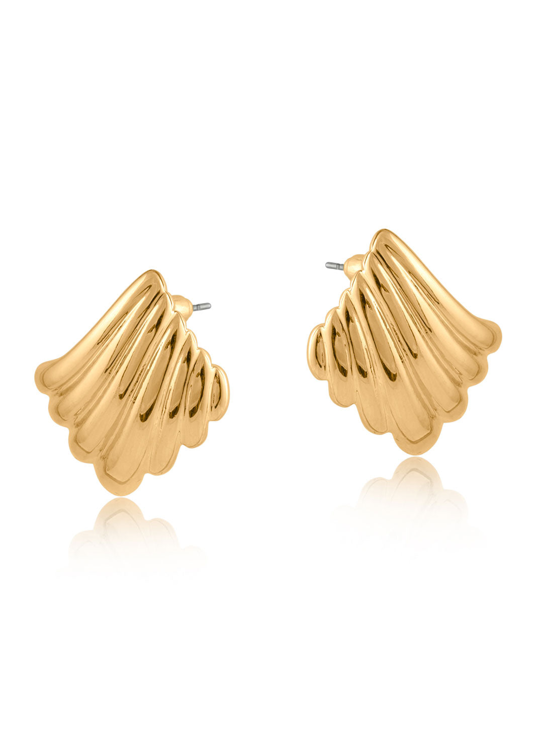 Monica Ripple Fan Stud Earrings in Gold