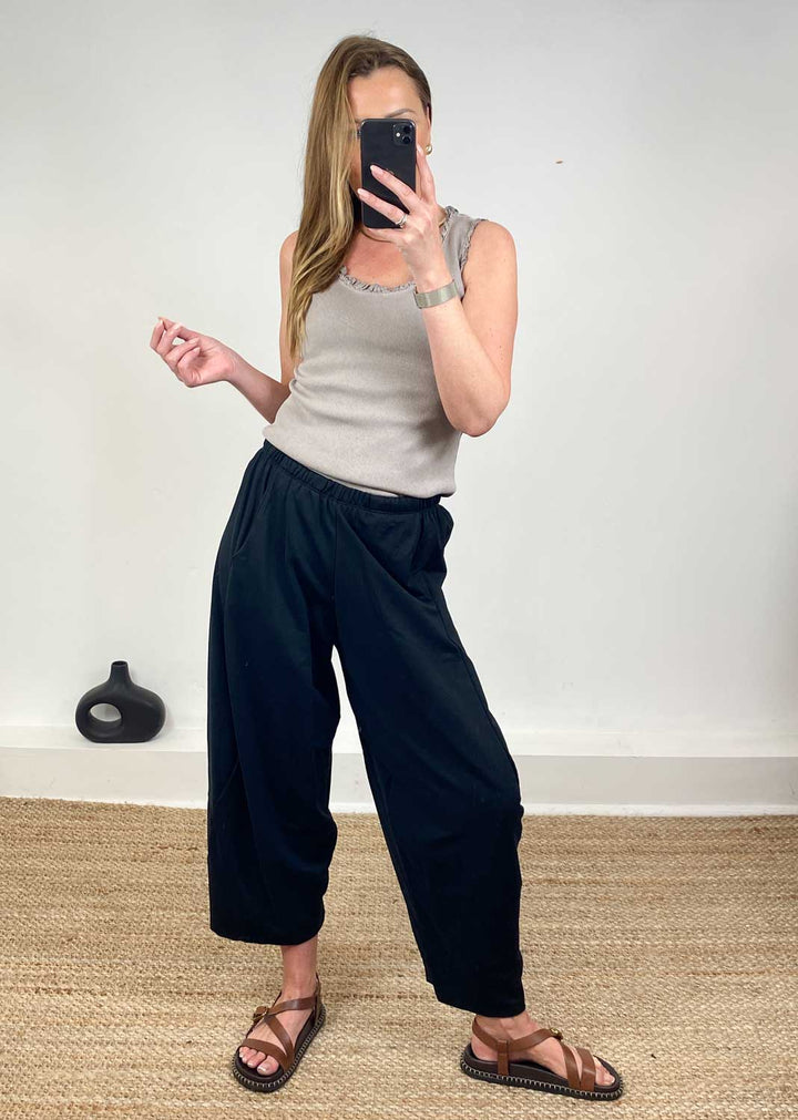 Aspen Jersey Barrel Pants  Black