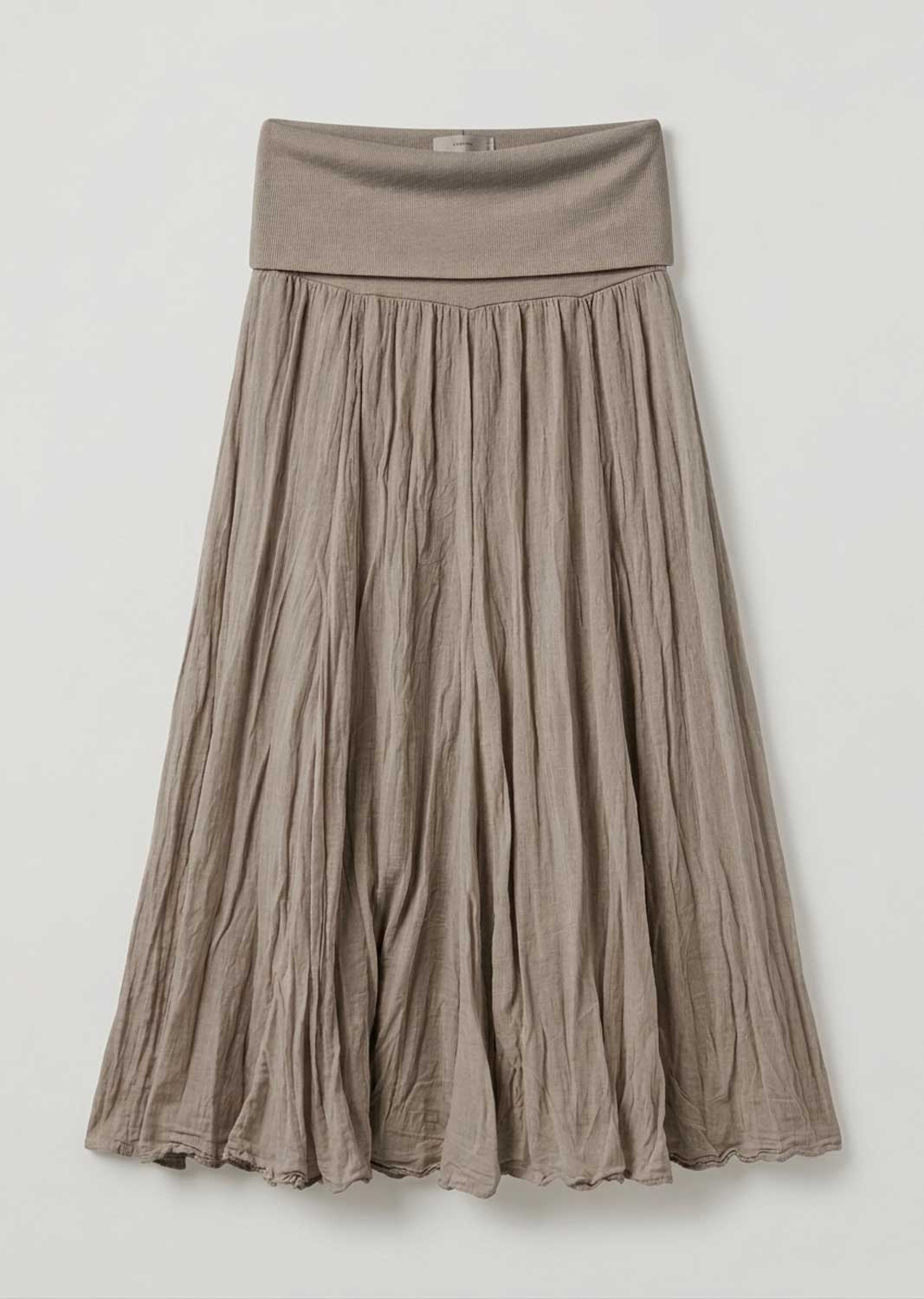Aura Taupe Foldover Maxi Skirt