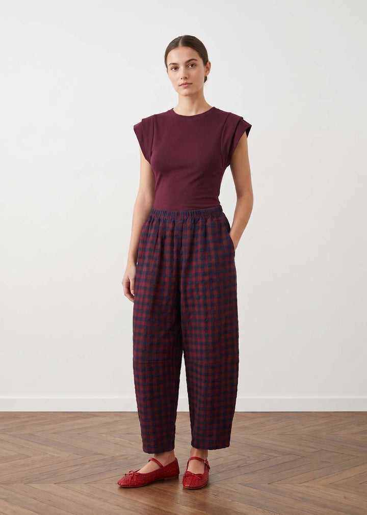 Amelia Burgundy Extended Shoulder Tshirt