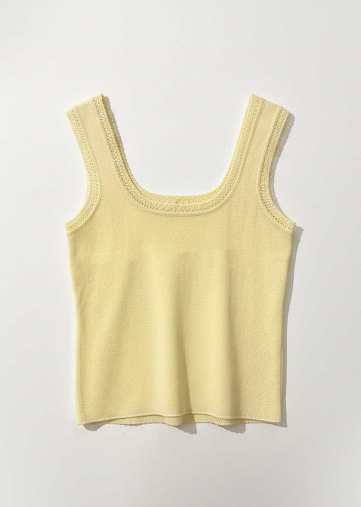Annabelle Pointed Ribbed Vest Lemon