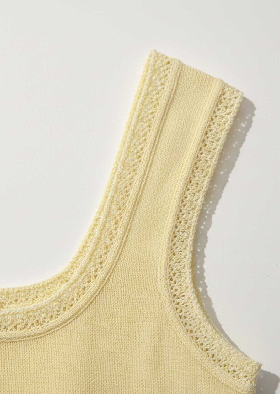 Annabelle Pointed Ribbed Vest Lemon