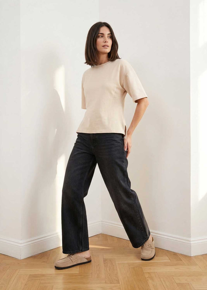 Annie Cream Structured T-shirt