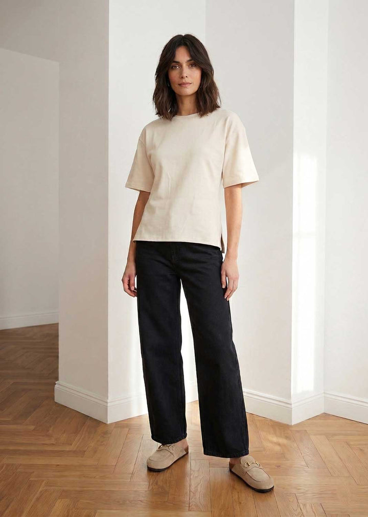 cream peplum tshirt 