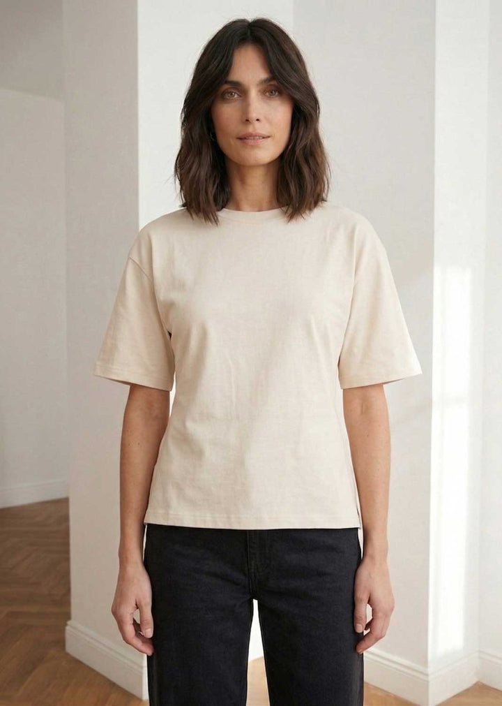 Annie Cream Structured T-shirt