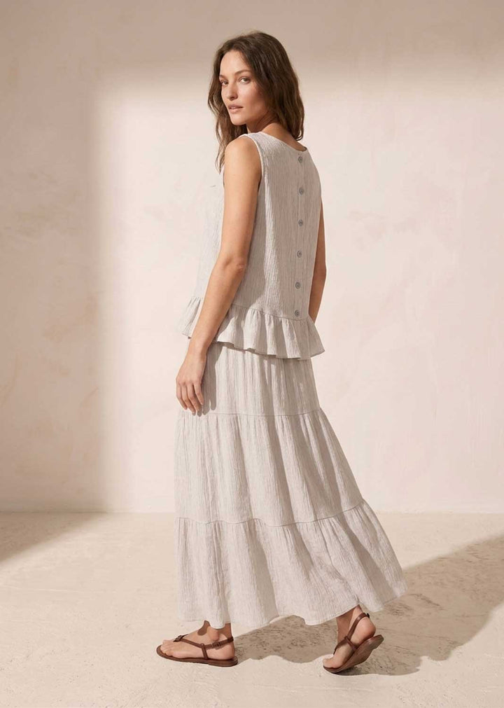 cream maxi skirt 
