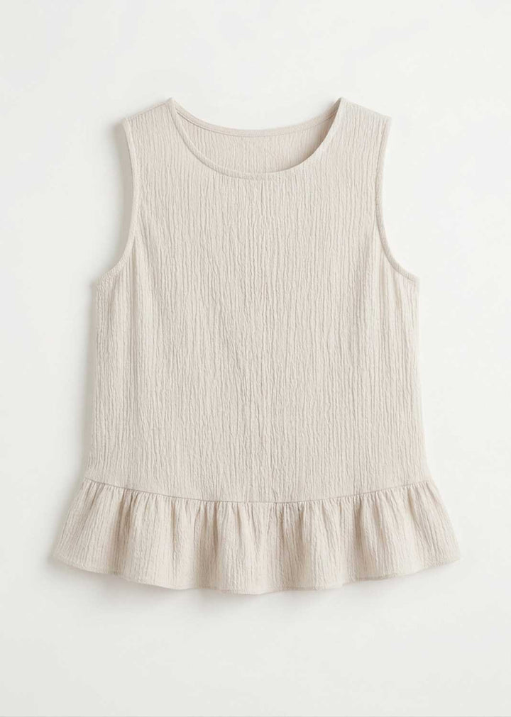 Arden Cream Button Back Swing Top