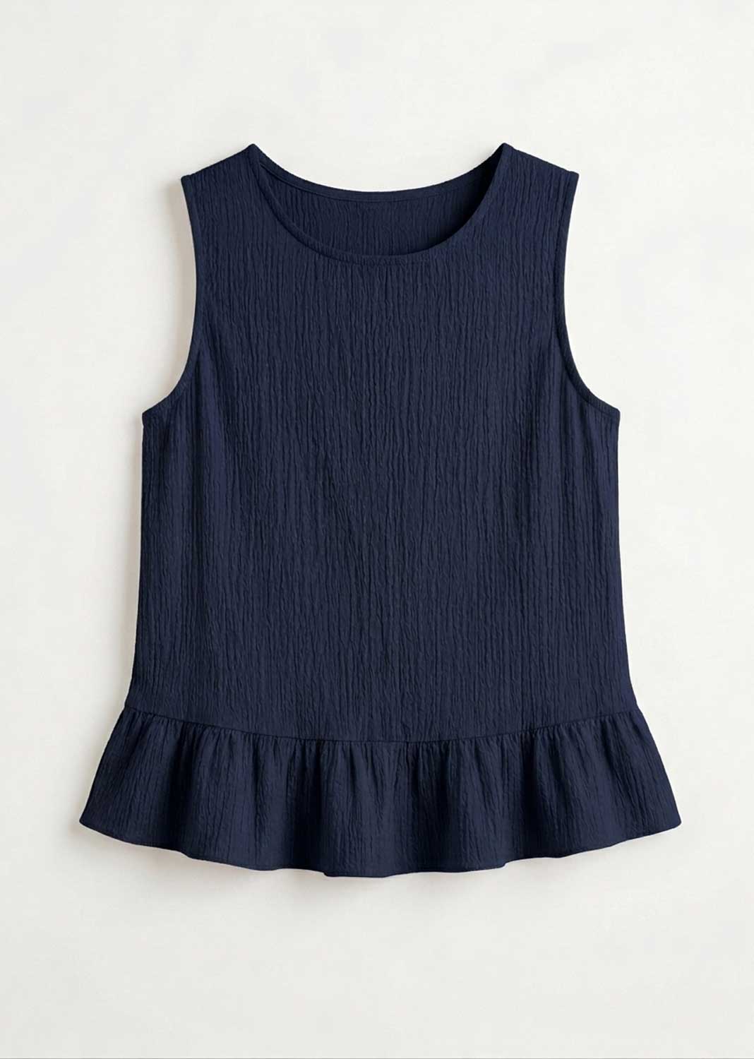 Arden Navy Button Back Swing Top