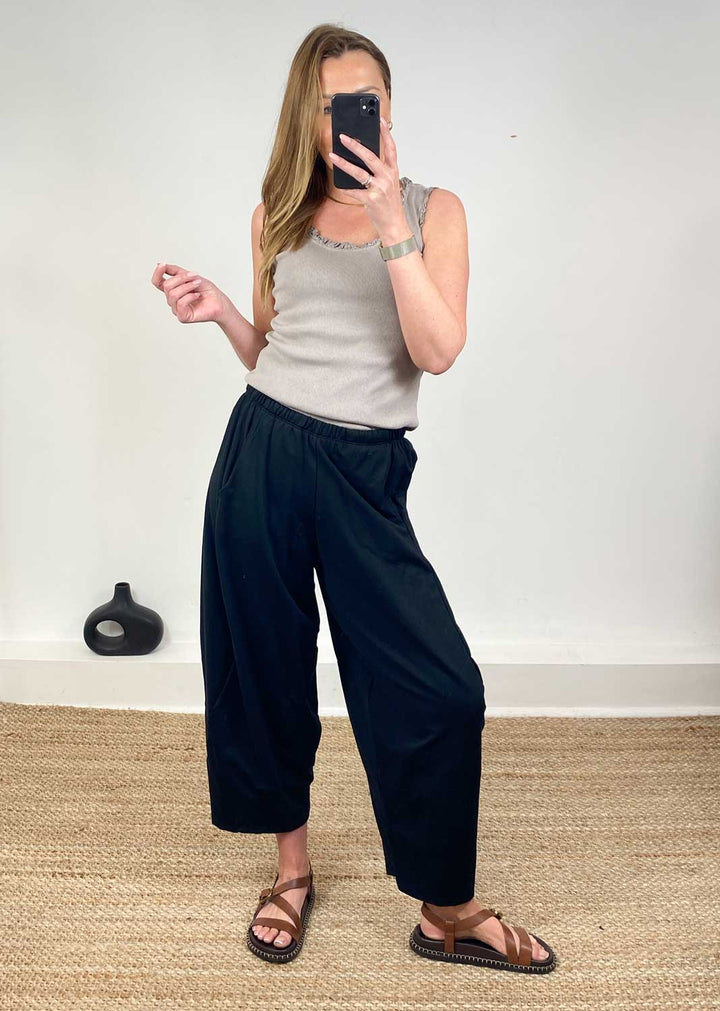 Aspen Jersey Barrel Pants  Black