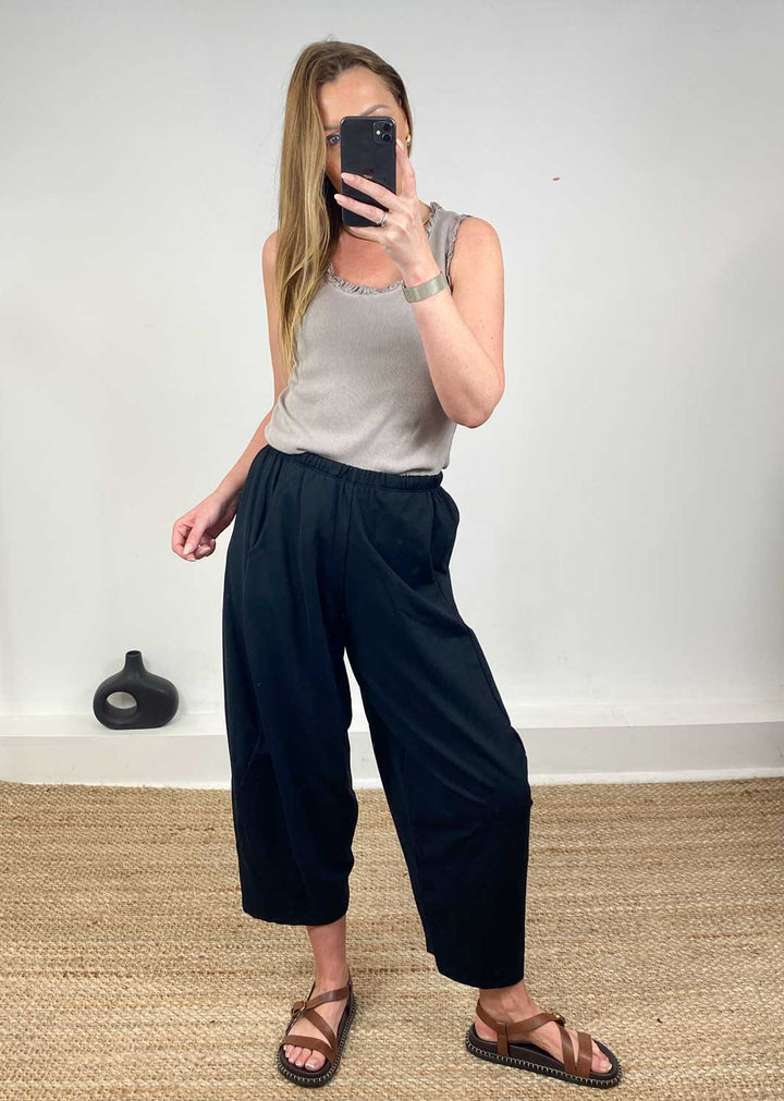Aspen Jersey Barrel Pants  Black