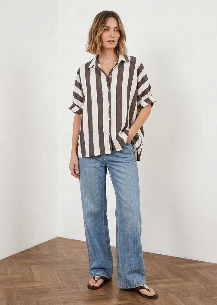 bold stripe linen shirt