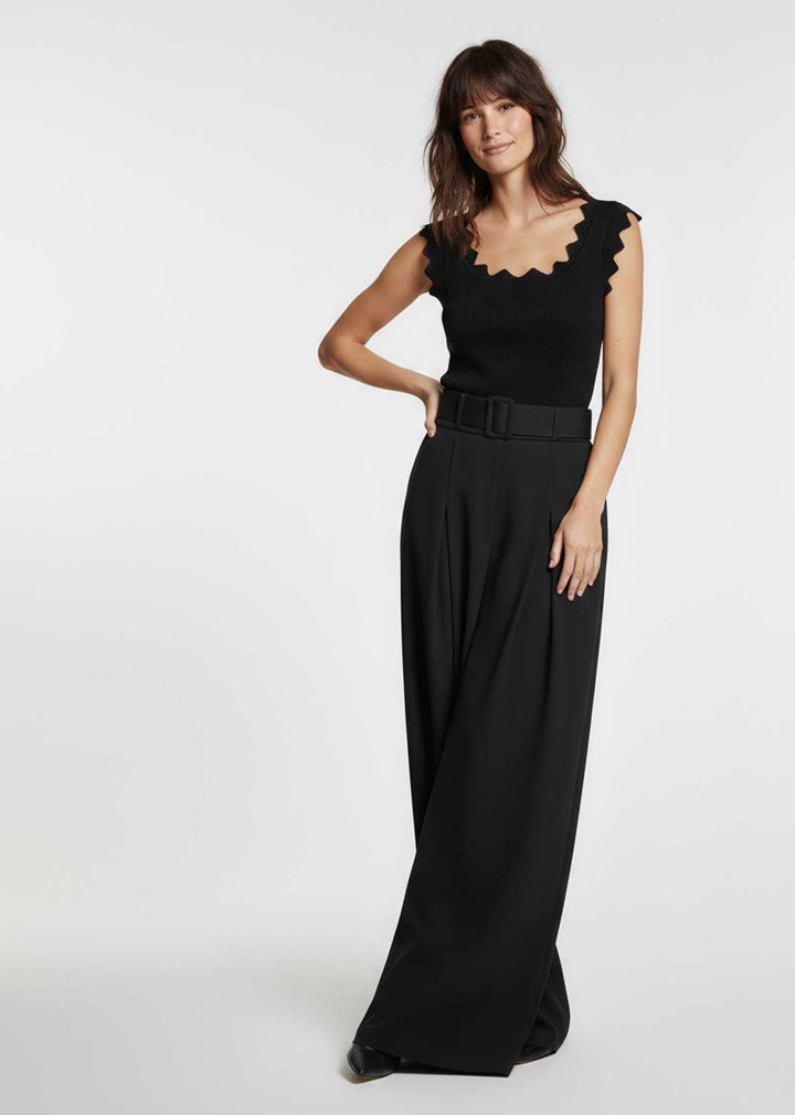 wide leg palazzo pants black