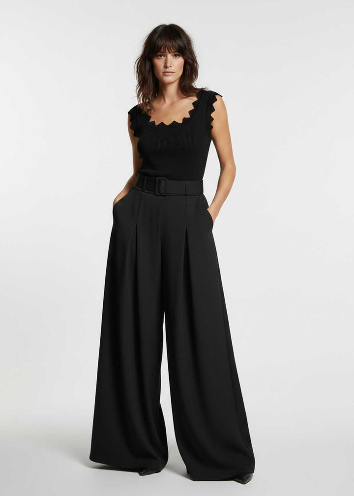 Aurelia Wide Leg Palazzo Pants Black