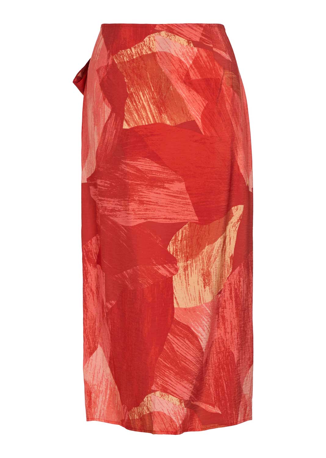 Aurora Abstract Wrap Skirt  Red