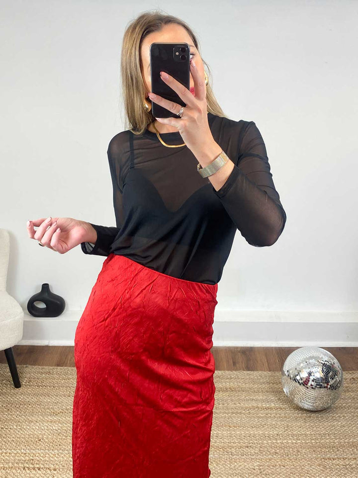Maddie Sheer Top Black