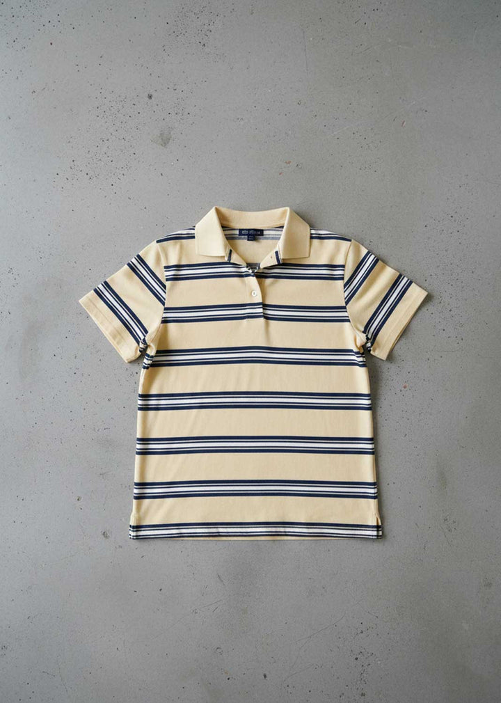 Bobbie Lemon and Navy Stripe Polo Tshirt