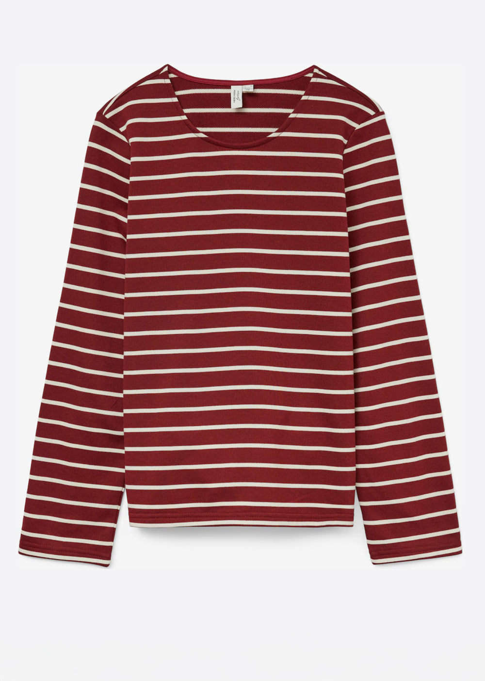women's Stripe Jersey Top Burgundy