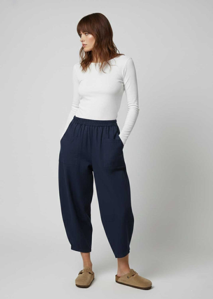 Buxton Jersey Barrel Pocket Pants Navy