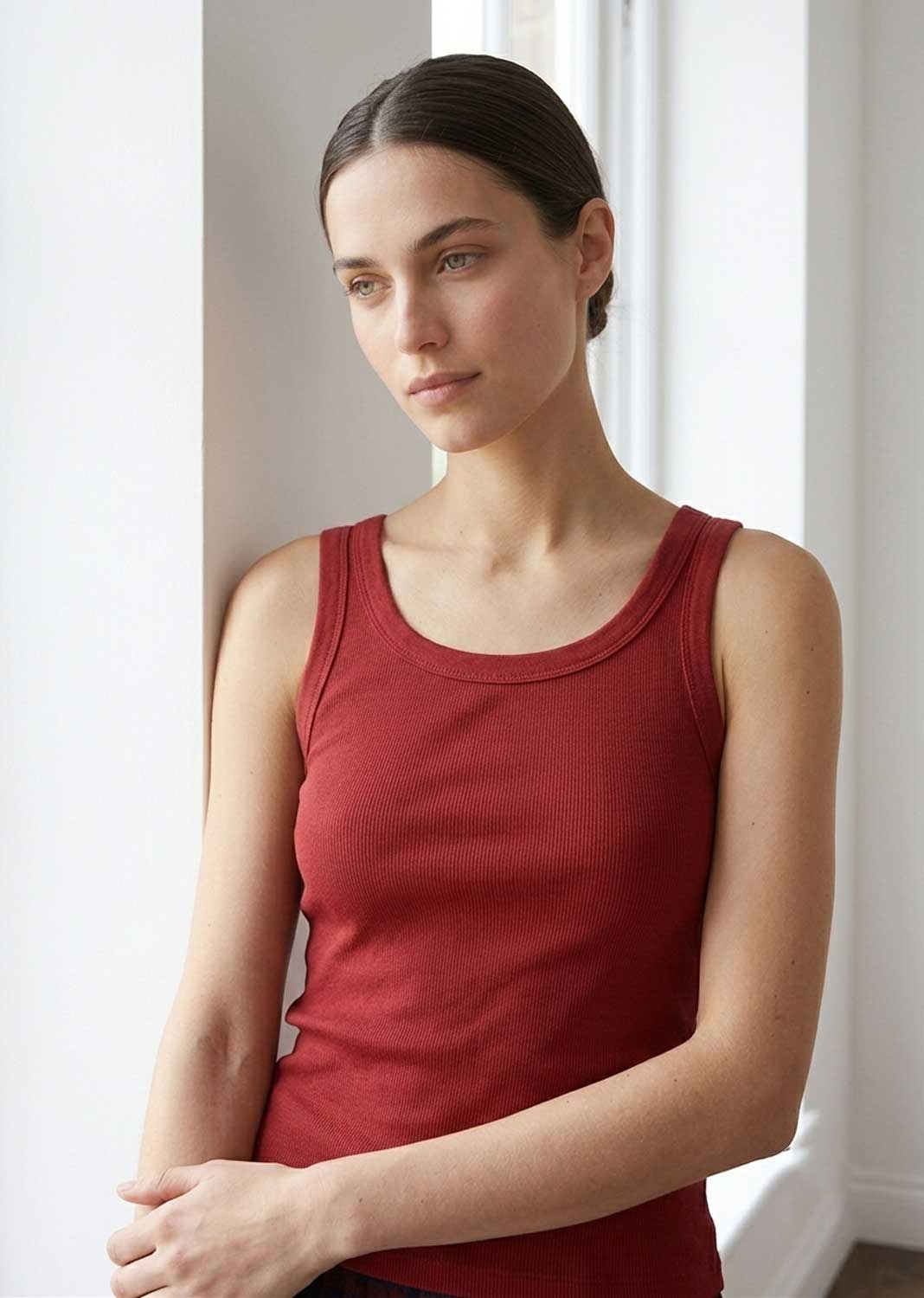 Carry Burgundy Premium Vest Top