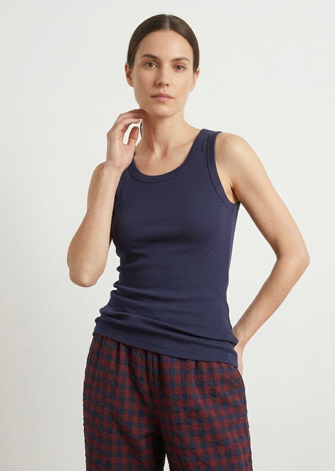 Carry Navy Premium Vest Top