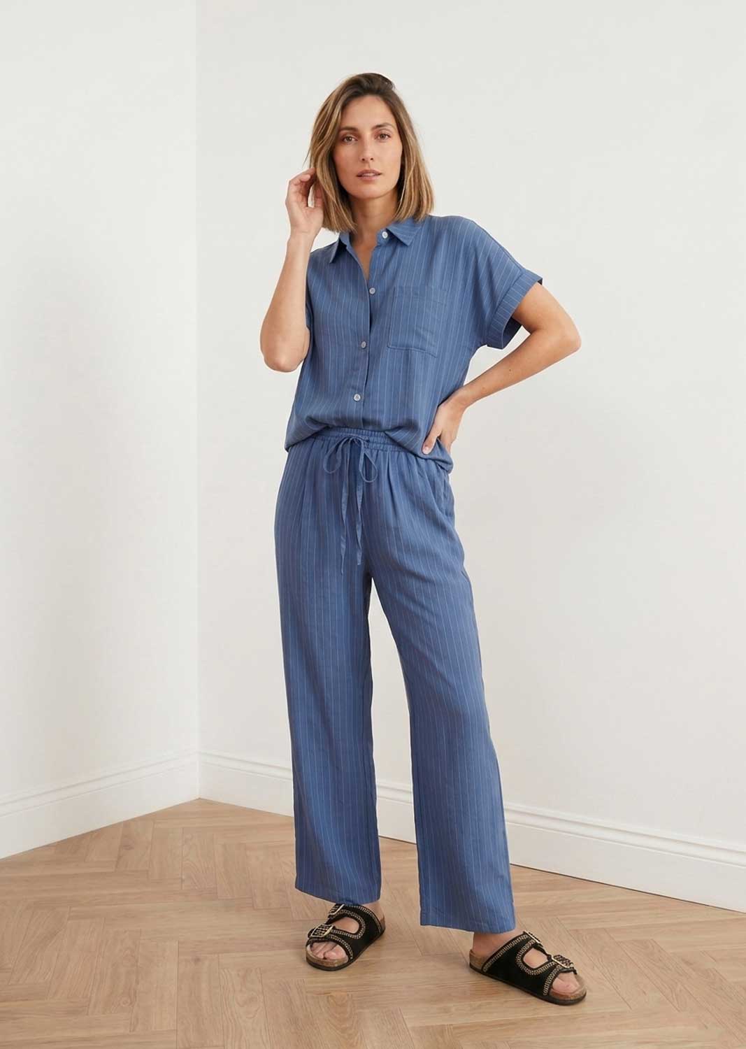 Cecilia Blue Stripe Co-ord Set
