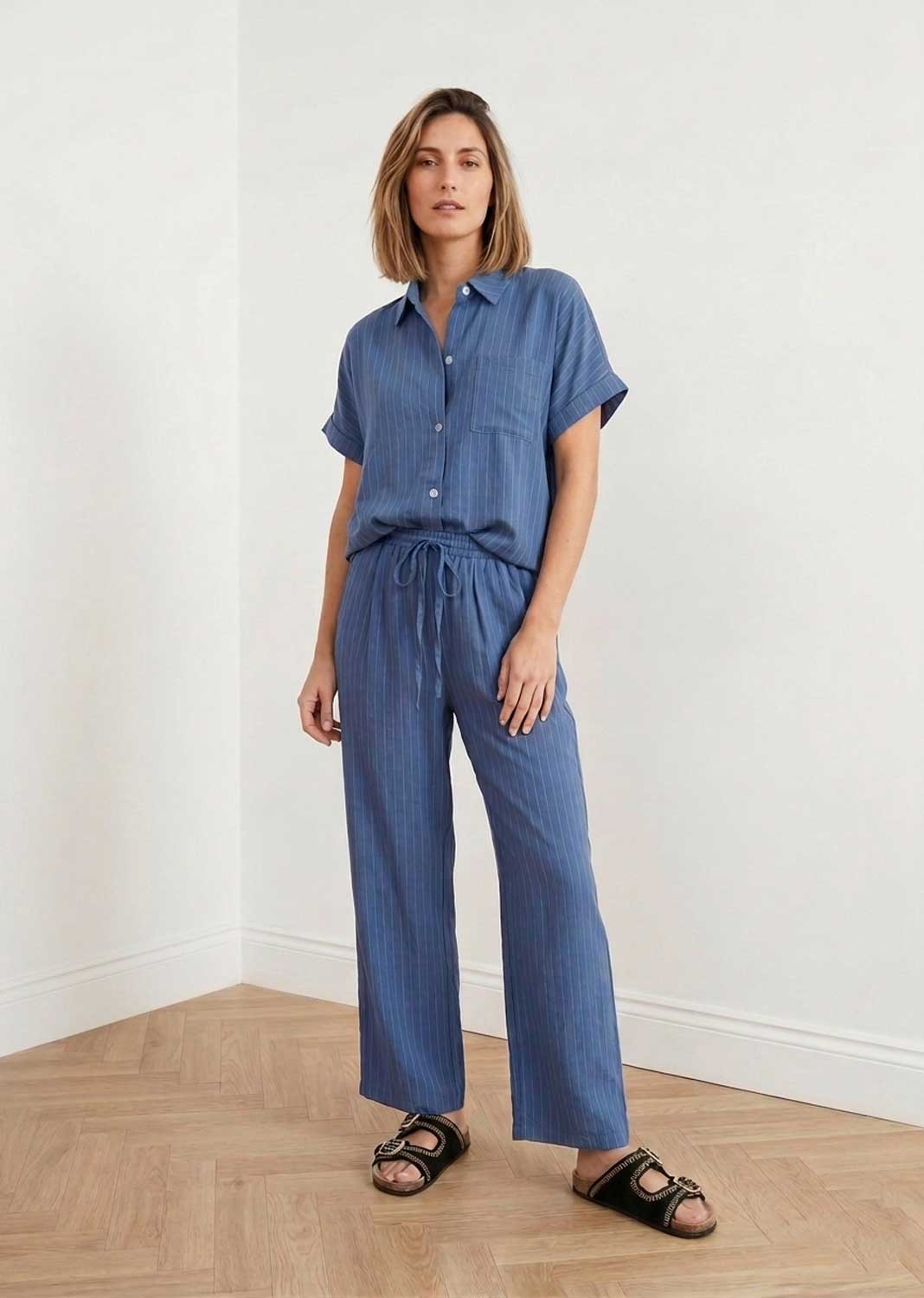 Cecilia Blue Stripe Co-ord Set