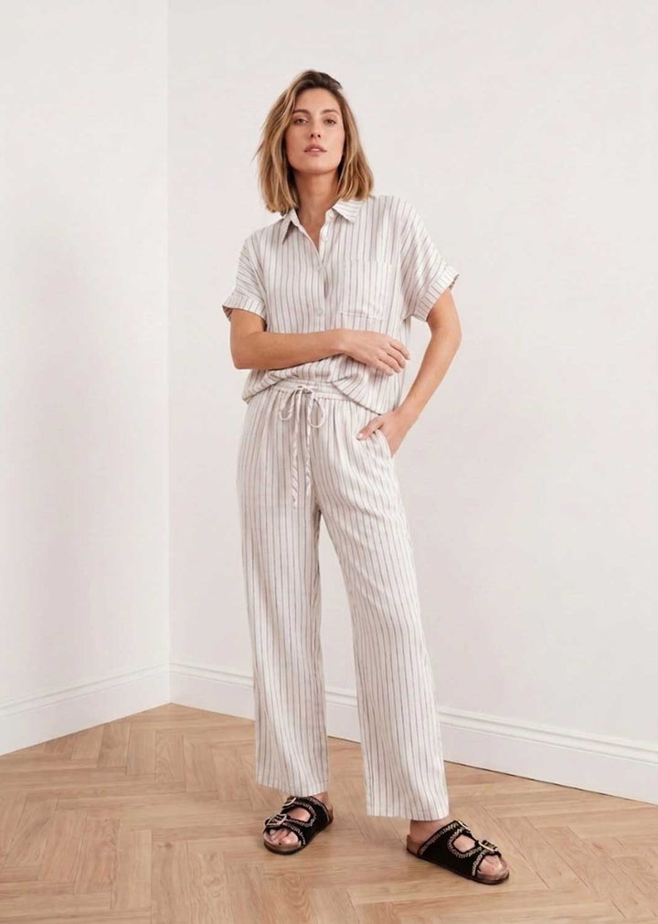 Cecilia White Stripe Co-ord Set
