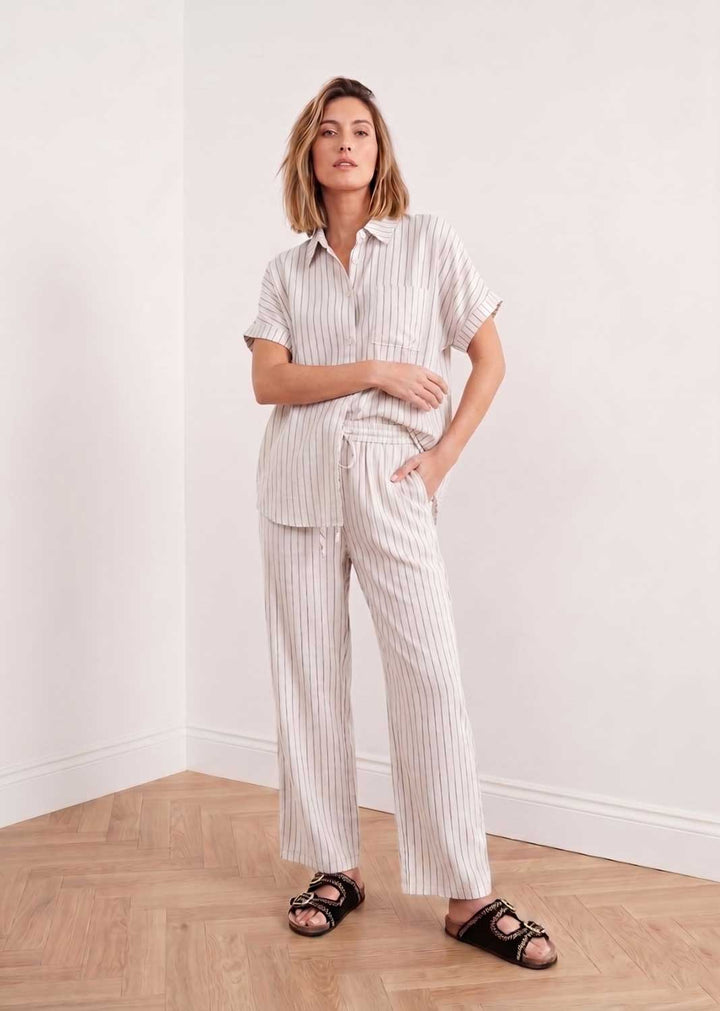 Cecilia White Stripe Co-ord Set