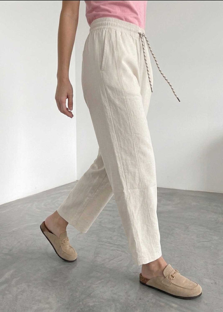 Charlotte Cream Barrel Leg Pants