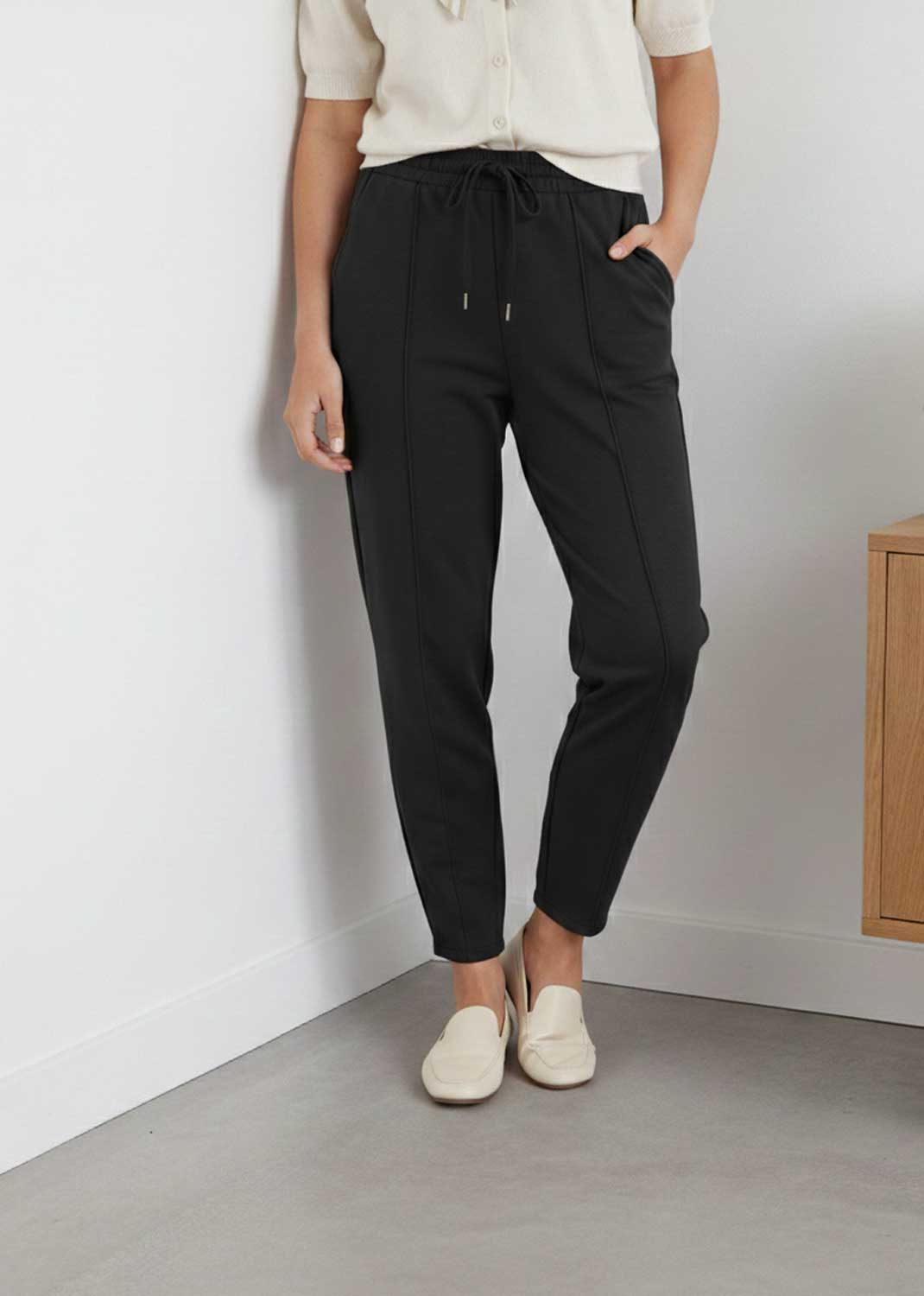 Christie Jersey Barrel Pants Black