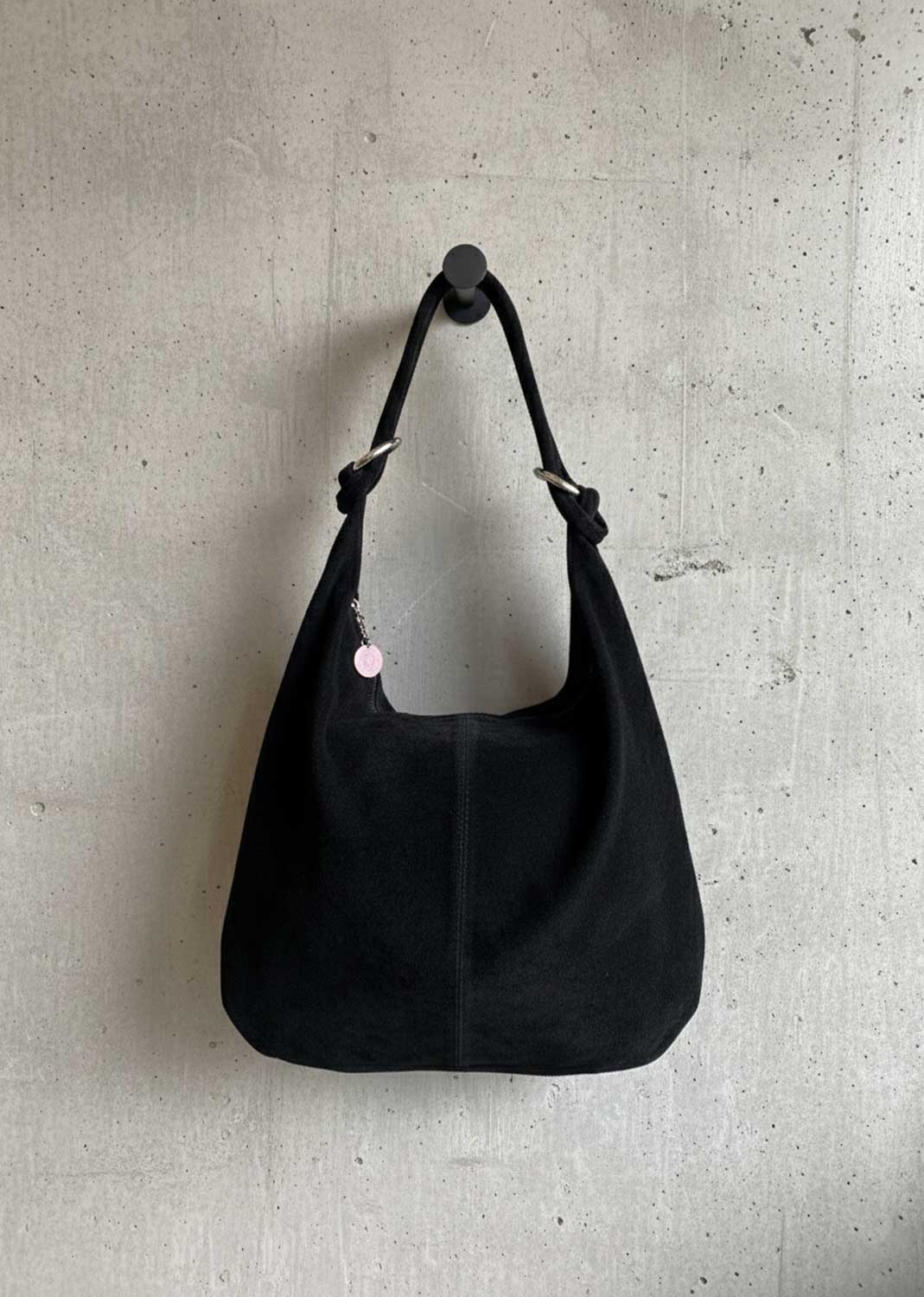 black suede bag

