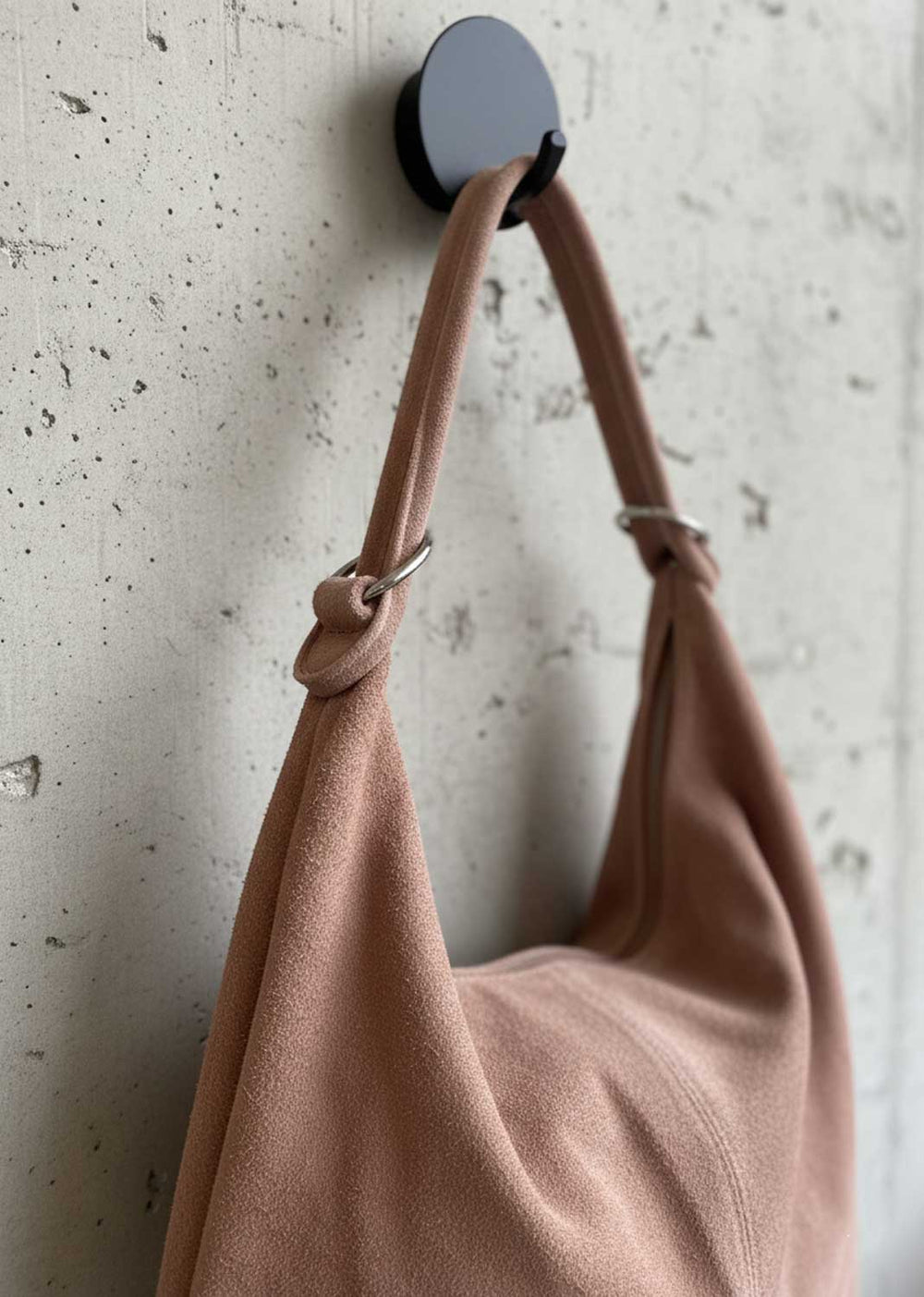 Suede Bag in Soft Pink