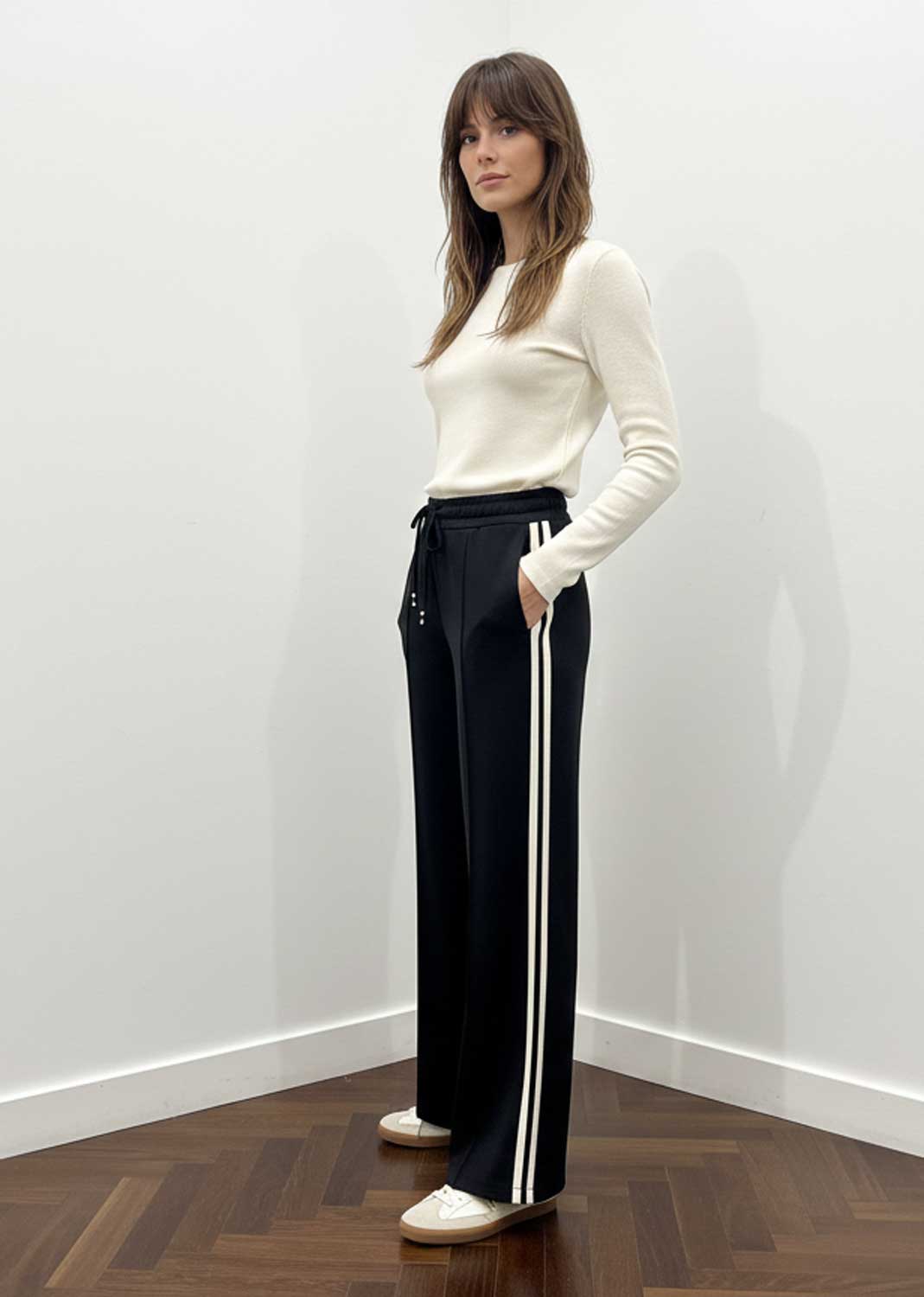 Cory Side Stripe Track Pants Black