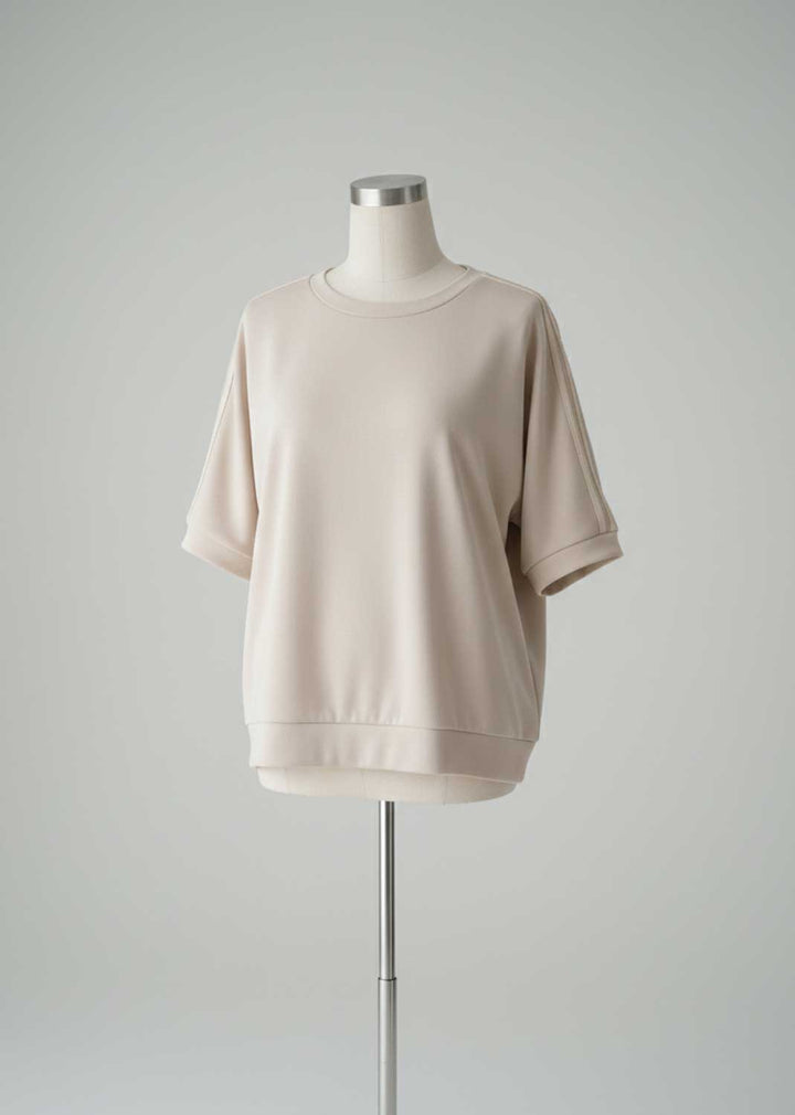 Cory Side Stripe Sweater Top Cream