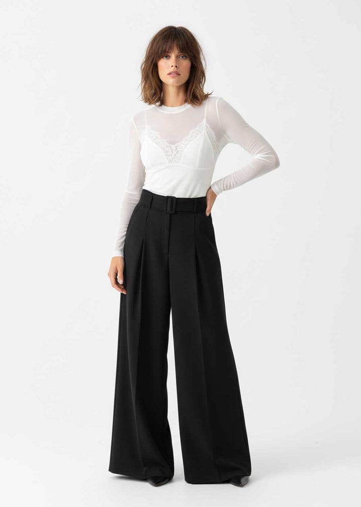Cove Lace Slip Sheer Top White