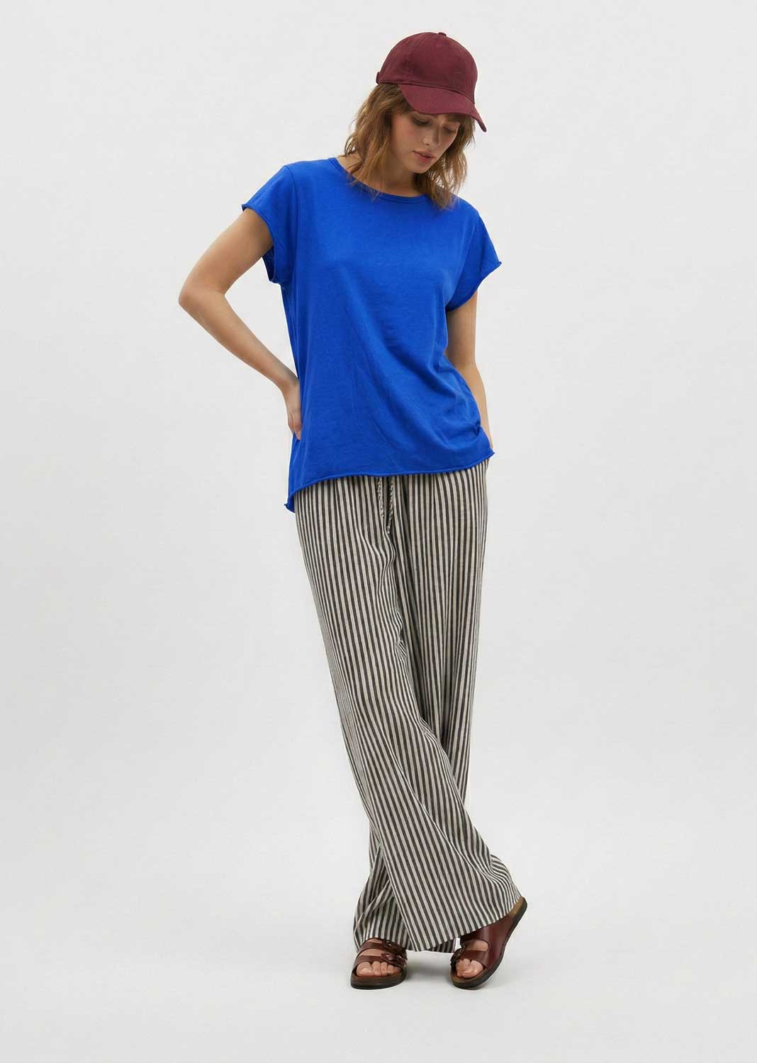 Davina Royal Blue Relaxed Fit T-Shirt