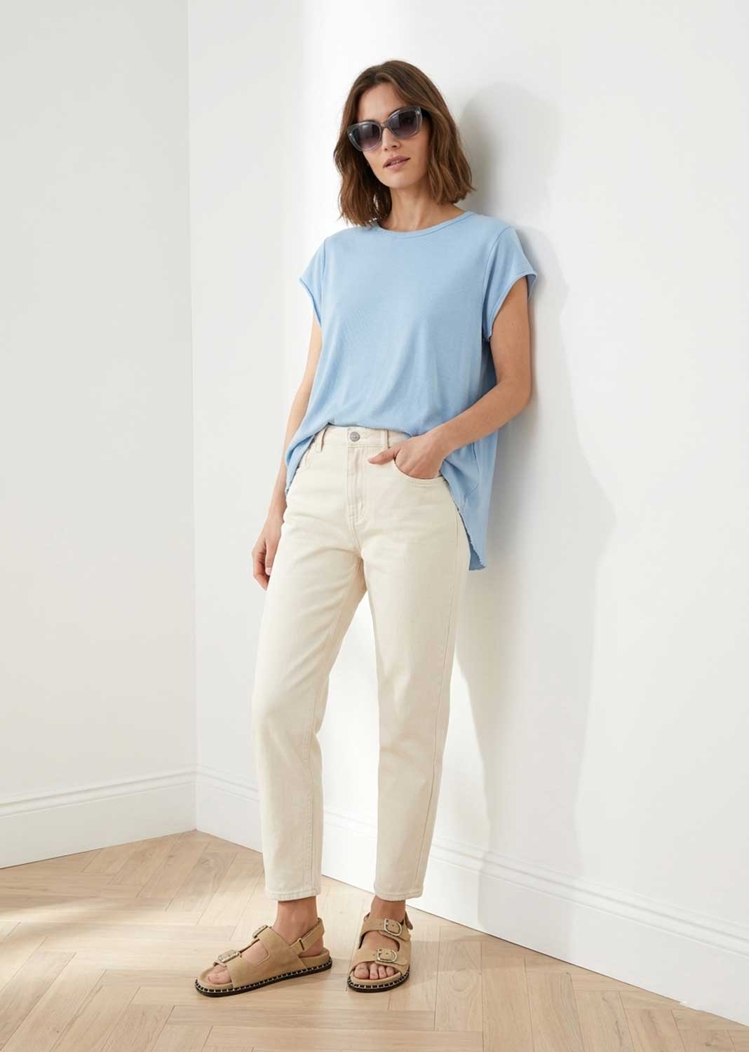 pale blue tshirt