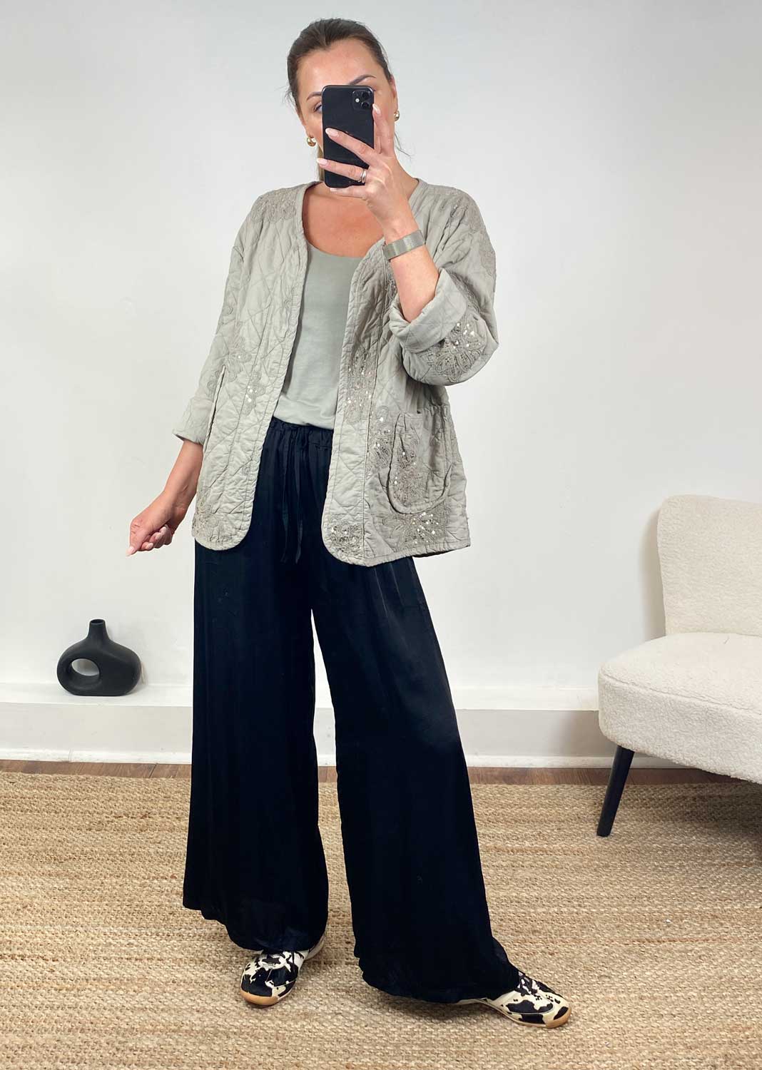 Destiny Taupe Quilted Jacket