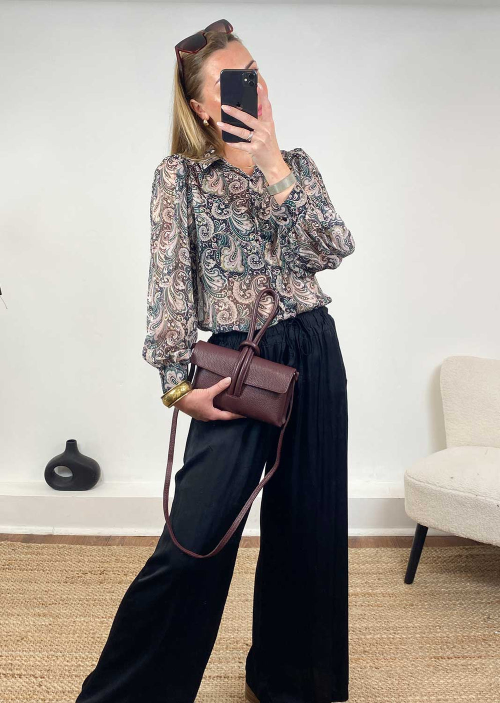 Gabriella Paisley Blouse  Green