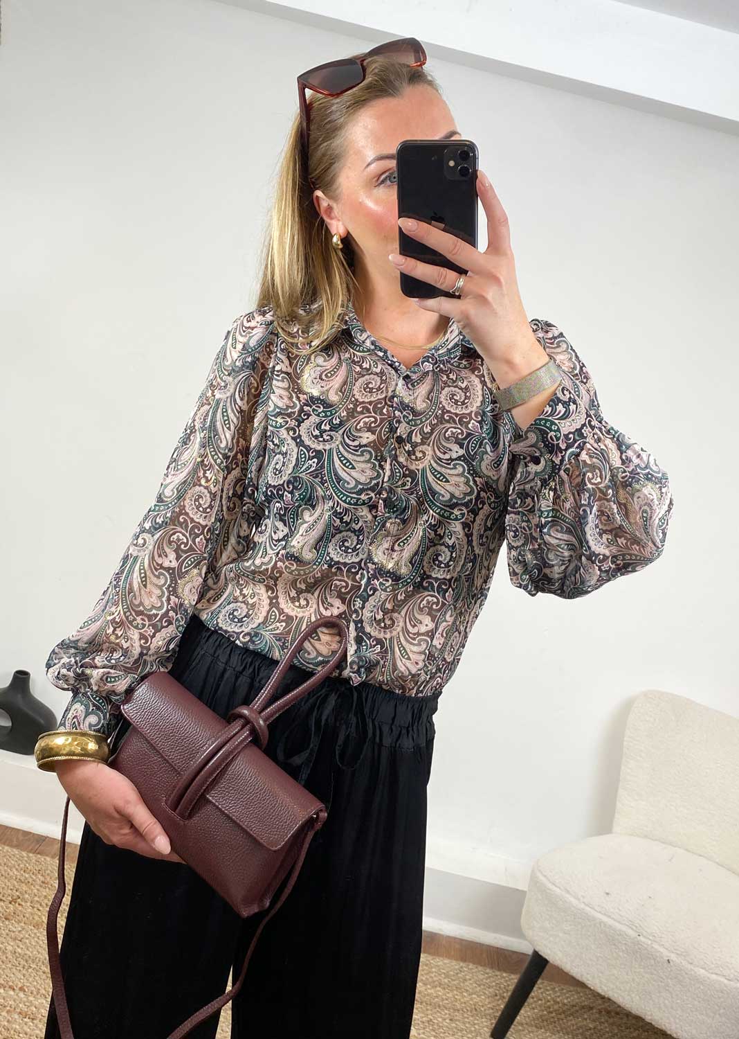 Gabriella Paisley Blouse  Green