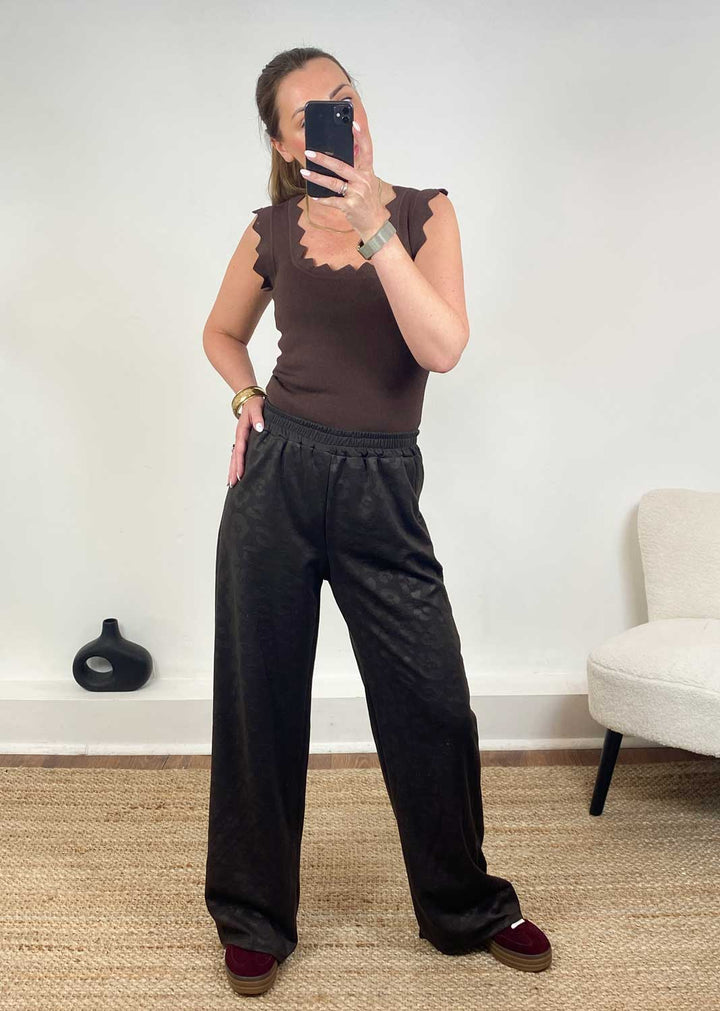 Gabriela Brown Leopard Wide Leg Pants