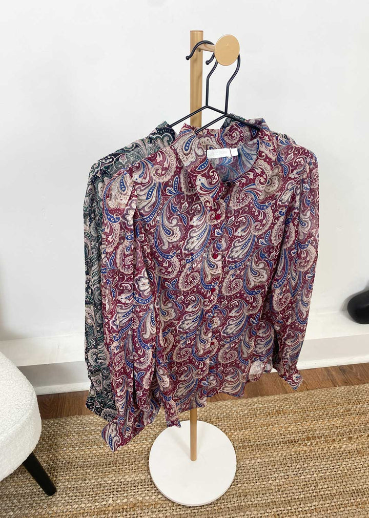 Gabriella Paisley Blouse  Green