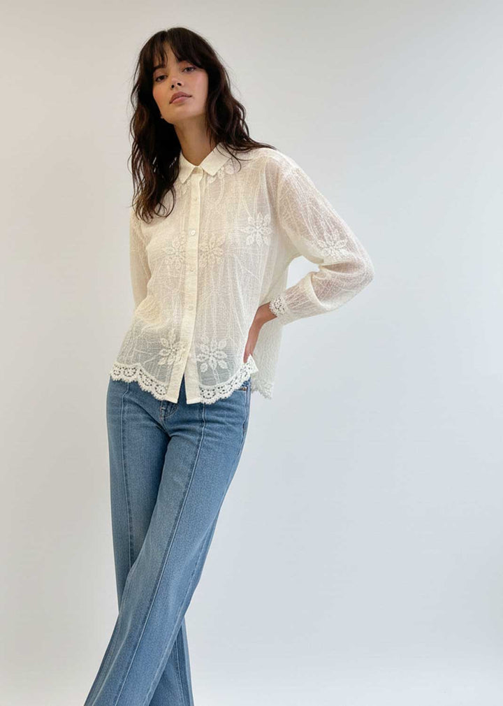 embroidered blouse cream
