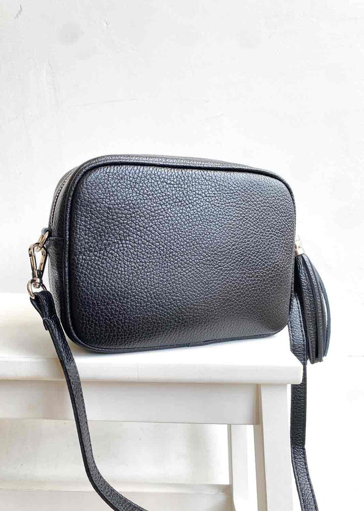 Black Global Leather Camera Bag