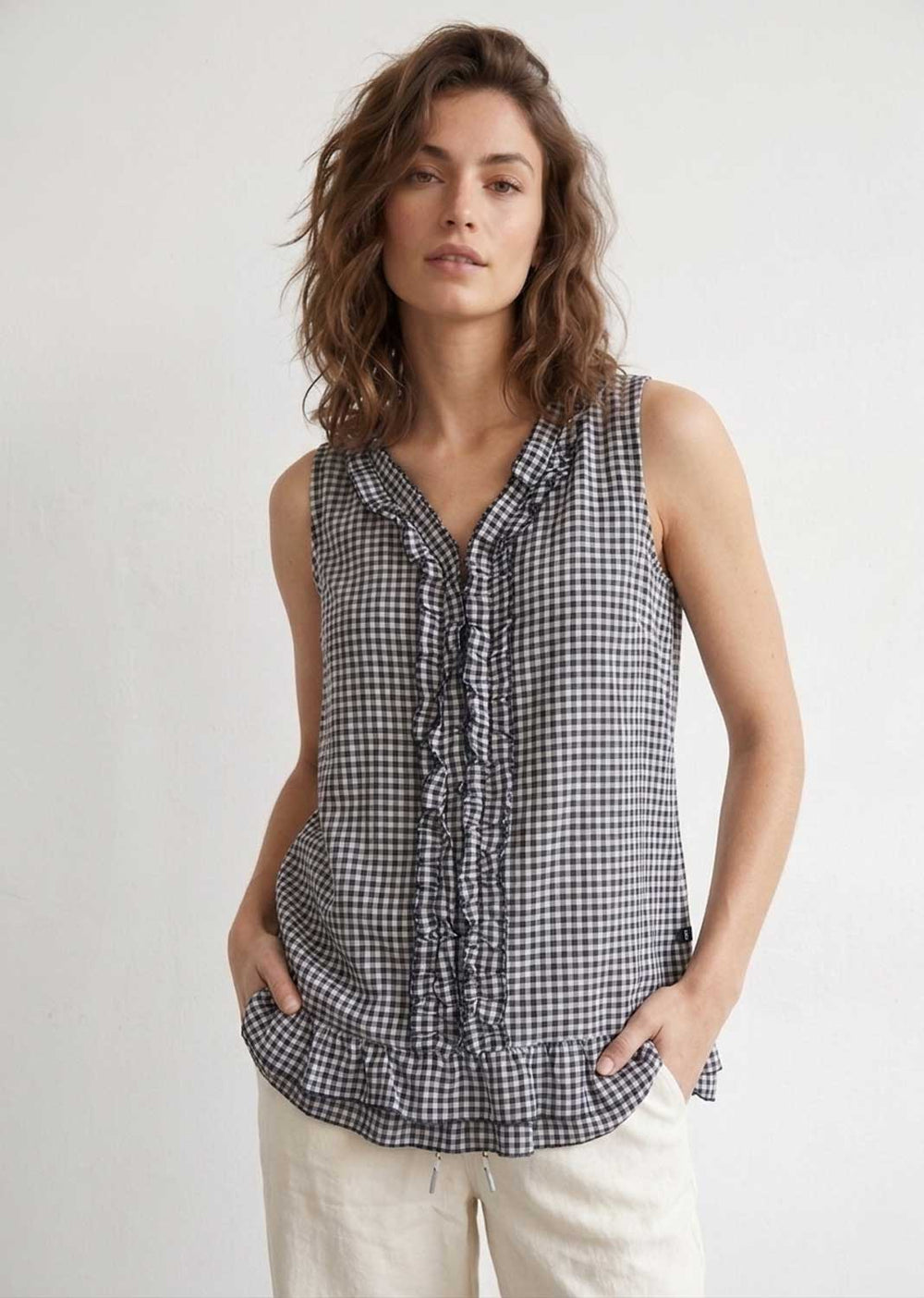 gingham peplum top 