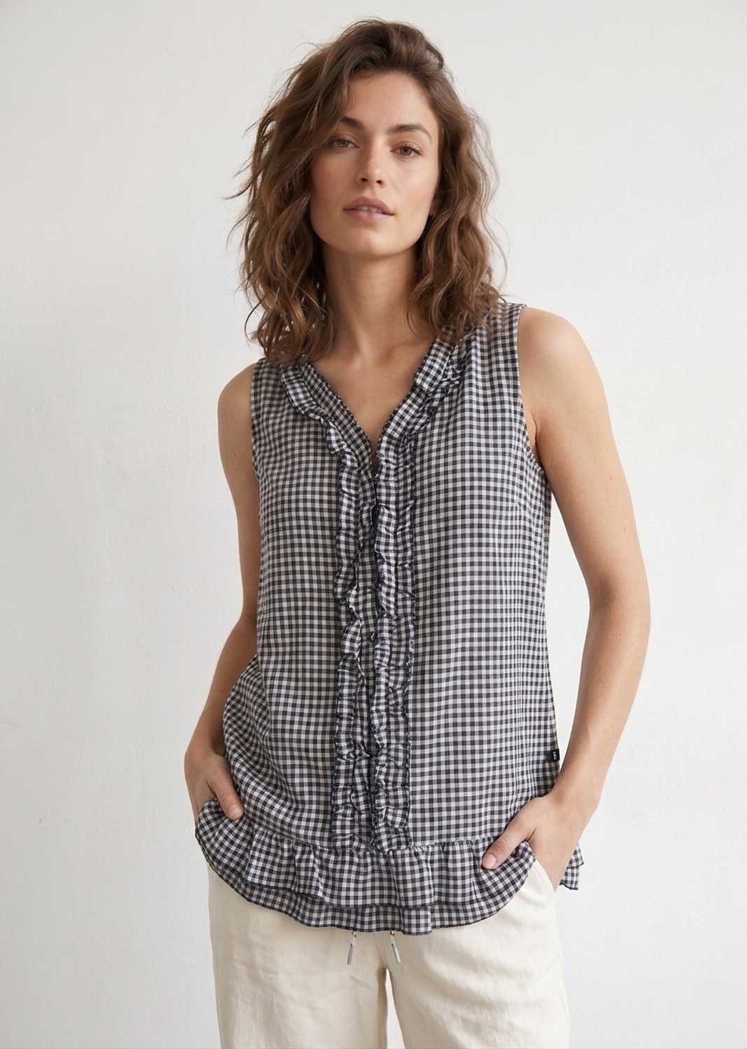 gingham peplum top 